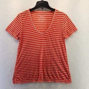 Women's Orange Striped Lucky Brand Tee Shirt size small *No Tags, but New*